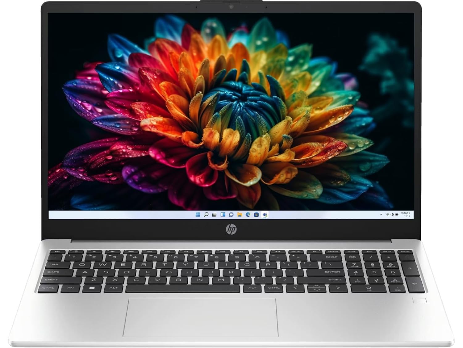 HP 15 (2026), AMD Ryzen 7 Octa Core 7735U – (16 GB DDR5/512 GB SSD/AMD Radeon 680M Graphics/Windows 11 Home) Thin & Light Business Laptop/15.6″ FHD Display/Backlit + Fingerprint/Silver/1.5kg/MS Office