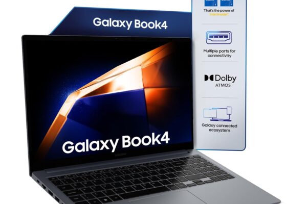 Samsung Galaxy Book4 (Gray, 16GB RAM, 512GB SSD)| 15.6″ Full HD Screen| Intel i5 14th Gen 120U Processor| Windows 11 Home| MS Office 2021| Fingerprint Reader| Intel Iris XE Graphics| RJ45 LAN Port