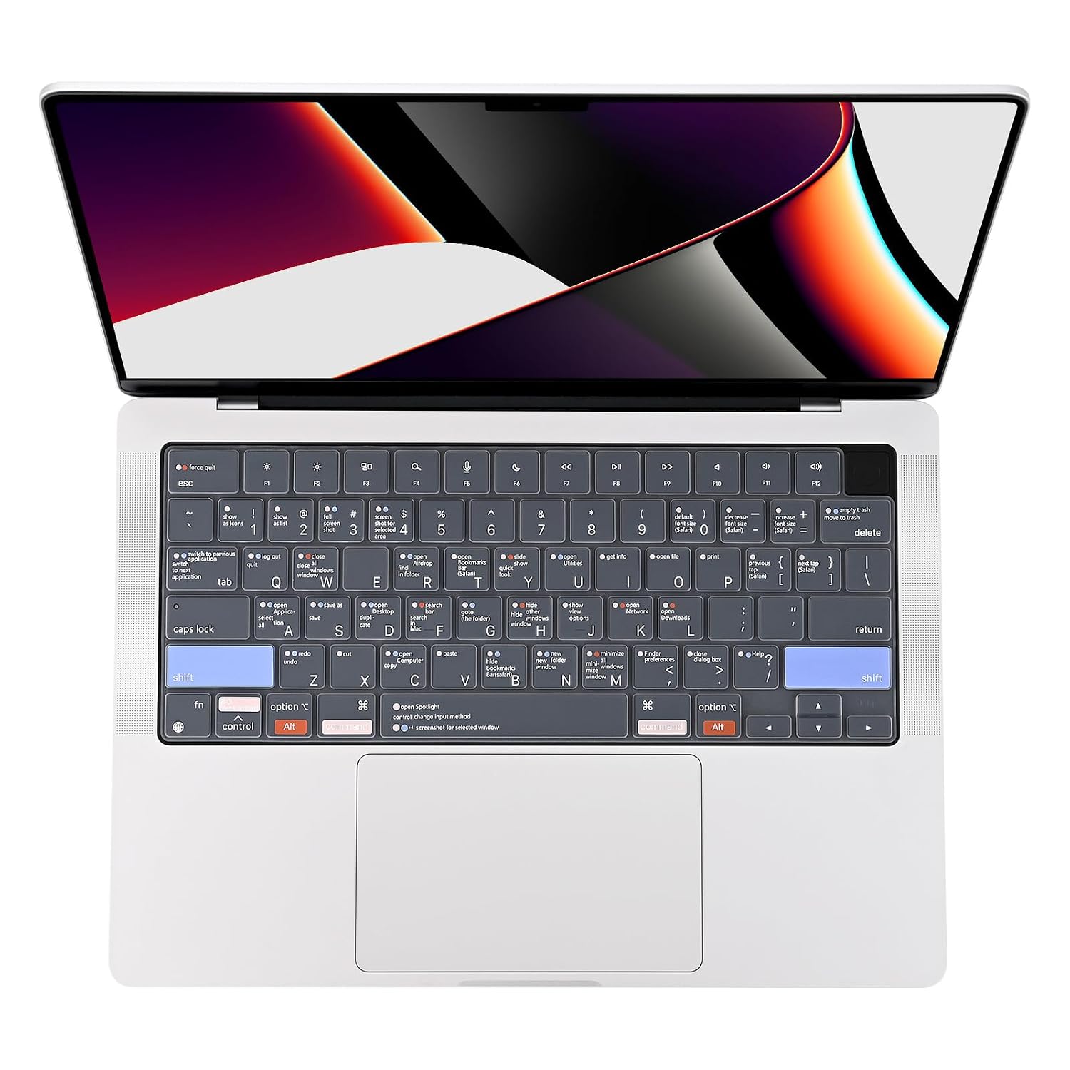 EooCoo Keyboard Cover Skin for MacBook Air 13.6/15, Pro 14/16, Gary
