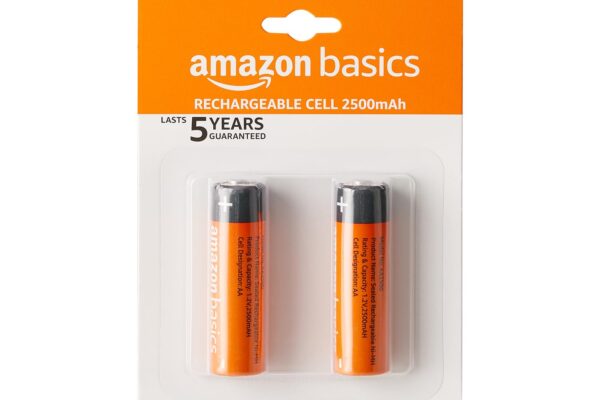 Amazon Basics AA Rechargeable Batteries | 2500 mAh with 1.2 V Power| Ni-MH Batteries | Ultra High Power | for Mid to High Drain Devices (Pack of 2)