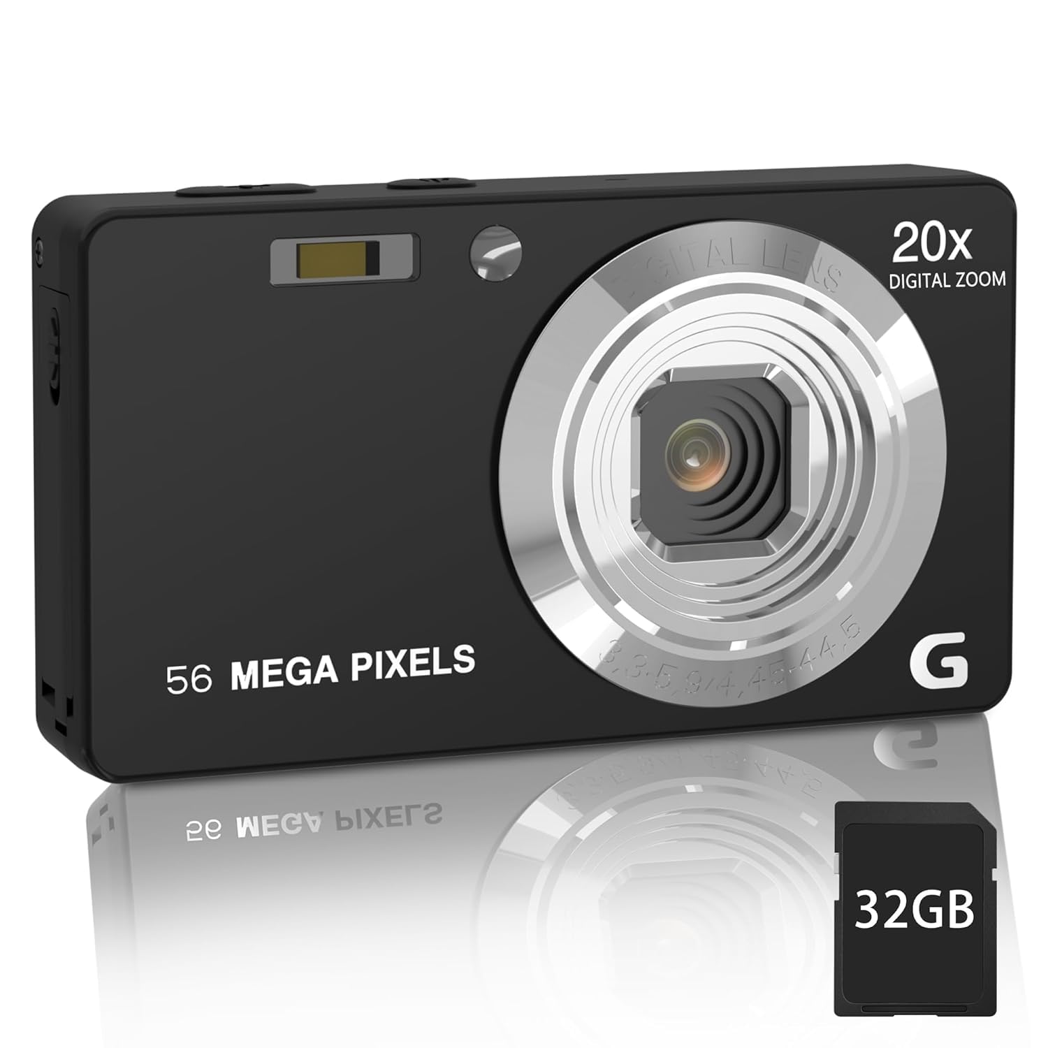 CAMKORY Digital Camera, 4K Ultra HD Cameras for Photography, Digital Point and Shoot Camera with 56Mp Autofocus 20X Zoom Anti Shake, Video Camera with 32GB SD Card for Kids, Teens, Beginners (CAM24)