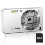 Digital Camera, 4K Ultra HD 56Mp Autofocus Camera, Digital Point and Shoot Camera with 20X Zoom Anti Shake, Video Camera with 32GB SD Card for Adults, Teens, Beginners (CAM12)