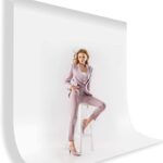 HIFFIN 8X12 Ft. White Screen Backdrop, Background Curtain Rod Pocket for Photography, Photoshoot, Product Photography, Live Streaming, Zoom Meetings, VFX Editing, YouTube Video, FB Video & Insta Reels