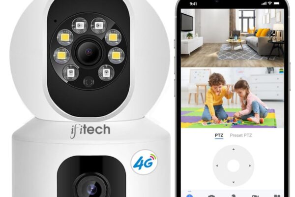 IFITech 4MP HD Smart 4G Dual-Lens CCTV Camera – 4G LTE Connectivity | 360° Coverage | Two-Way Audio | Colorful Night Vision | True Plug & Play, Easy Setup | Made in India | IFI-4G1N