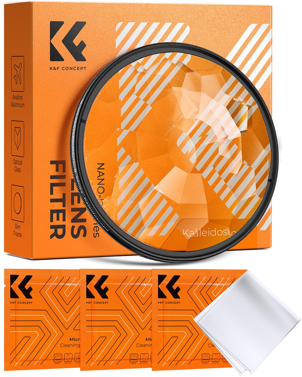 K&F Concept 82mm Kaleidoscope Filter, Special Effects Filter Prism Crystal Glass with Multi Refraction Subjects for Camera Lens