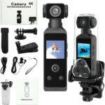 LaView Pocket 2 – Handheld 4K Action Camera with 1.3″ CMOS Sensor, SD Card Slot, Waterproof Case, Motorcycle Mount (DJIHAND Camera)