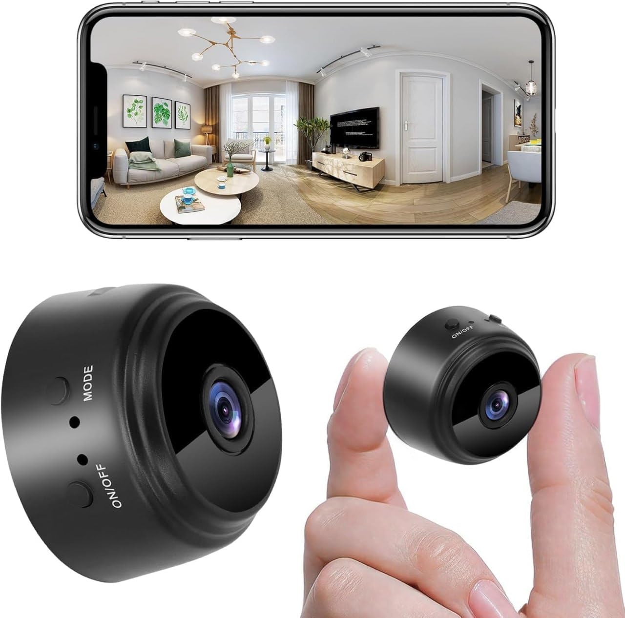 SWANKK WiFi Mini Hidden Spy Camera, 1080P HD, Wireless Indoor Nanny Cam with Remote Viewing