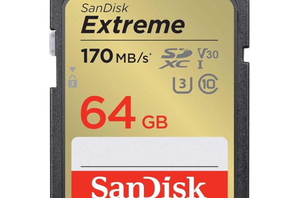 SanDisk Extreme SD UHS I 64GB Card for 4K Video for DSLR and Mirrorless Cameras 170MB/s Read & 80MB/s Write