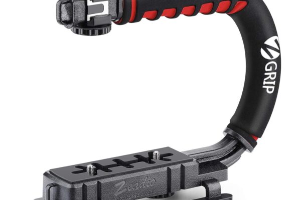 Zeadio Video Action Stabilizing Handle Grip Handheld Stabilizer with Cold Shoe Mount for All DSLR Camera Camcorder