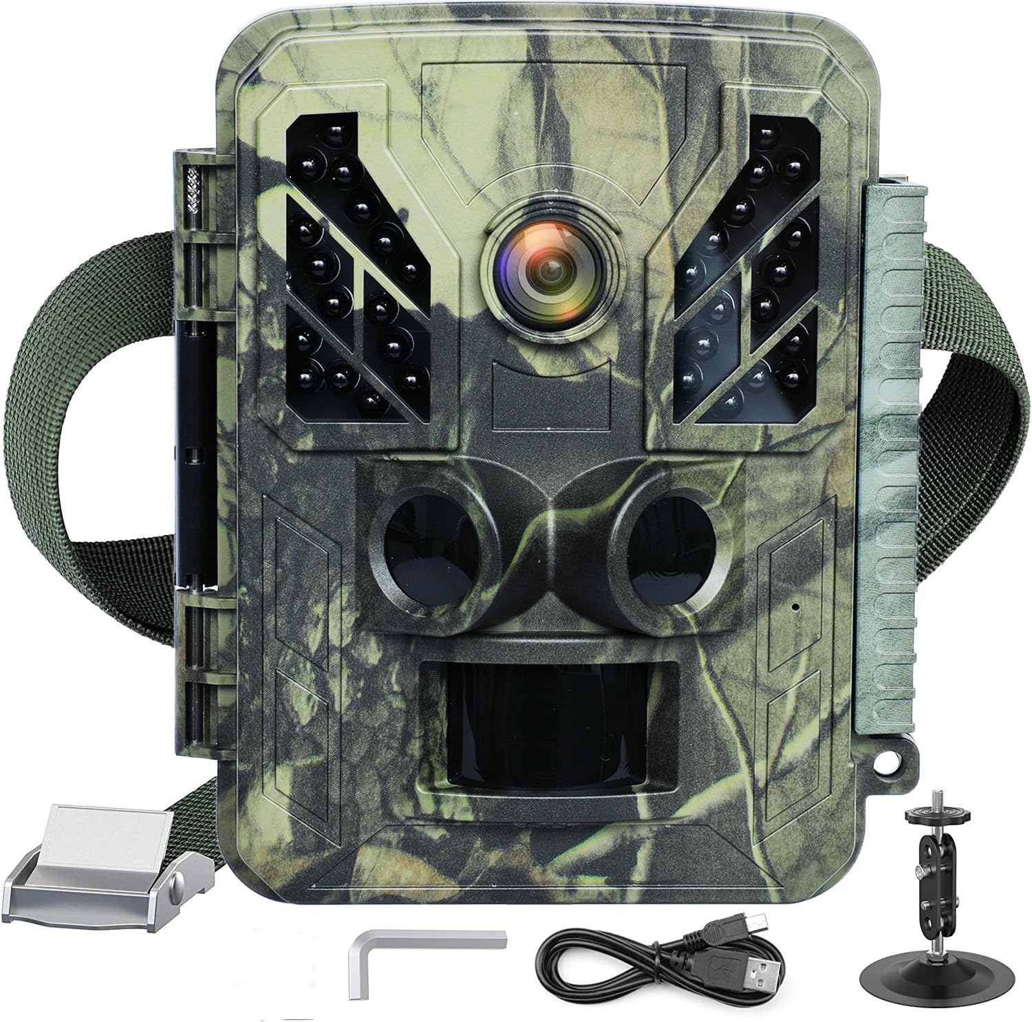 4K Trail Camera captures 32MP Photos and 4K Videos with 0.2s Trigger Speed. Features 850nm IR Night Vision, IP67 Waterproof Design and 2.4-inch LCD. Compatible with Wildlife Security
