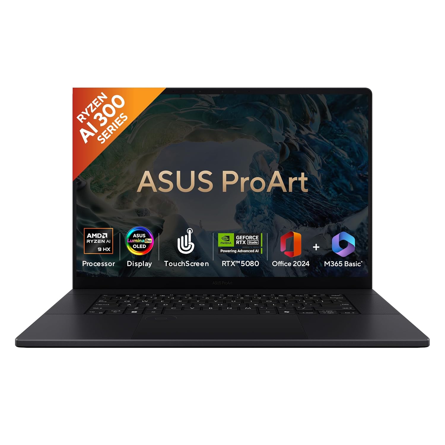 ASUS ProArt P16 OLED (2025), AMD Ryzen AI 9 HX 370, RTX 5080-16GB,64GB RAM, 2TB SSD, 16″/40.64cm Touchscreen, 4K, 120Hz,Windows 11,M365 Basic (1Year)*/Office 2024, Nano Black, 1.95Kg,H7606WW-SE023WS