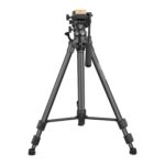 Digitek DPTR-880 PRO 165cm Platinum Aluminum Tripod with Fluid Video Head, Lightweight Design, 5.9ft Maximum Height, 6kg Load Capacity, for DSLR & Video Cameras, Black