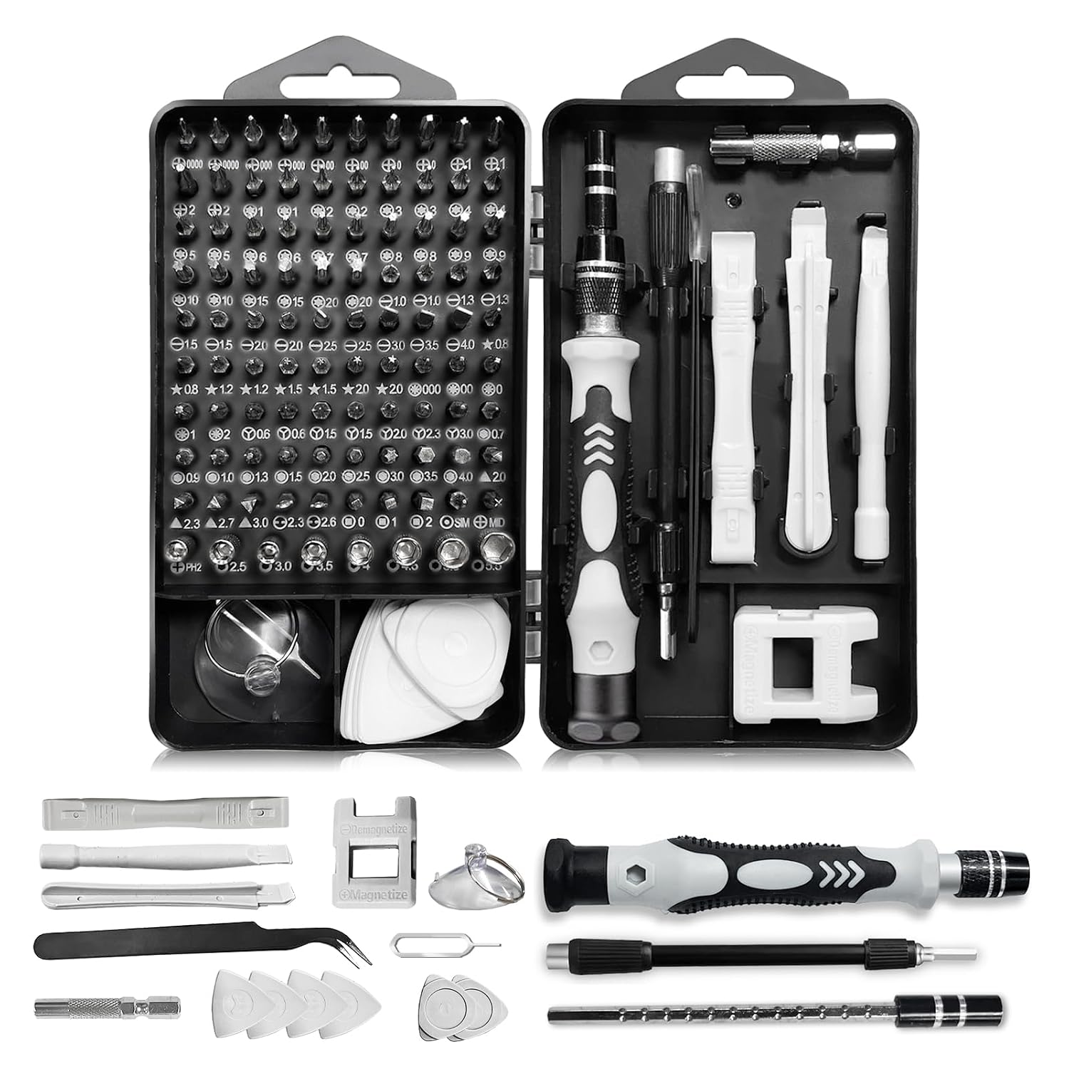 EFAITHFIX Precision Screwdriver Set,Professional 115 In 1 Magnetic Repair Tool Kit For Computer,Mobile Phone,Laptop,Tablet,Game Console,Watch,Camera,Eyeglasses,Electronics,Diy Projects,Etc,Grey