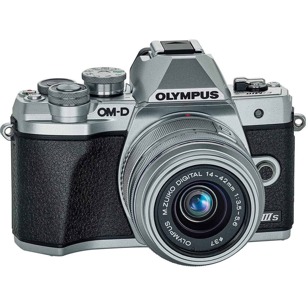 Olympus OM-D E-M10 Mark IIIs Silver Body with Silver M.Zuiko Digital 14-42mm F3.5-5.6 IIR Lens (V207111SU000)
