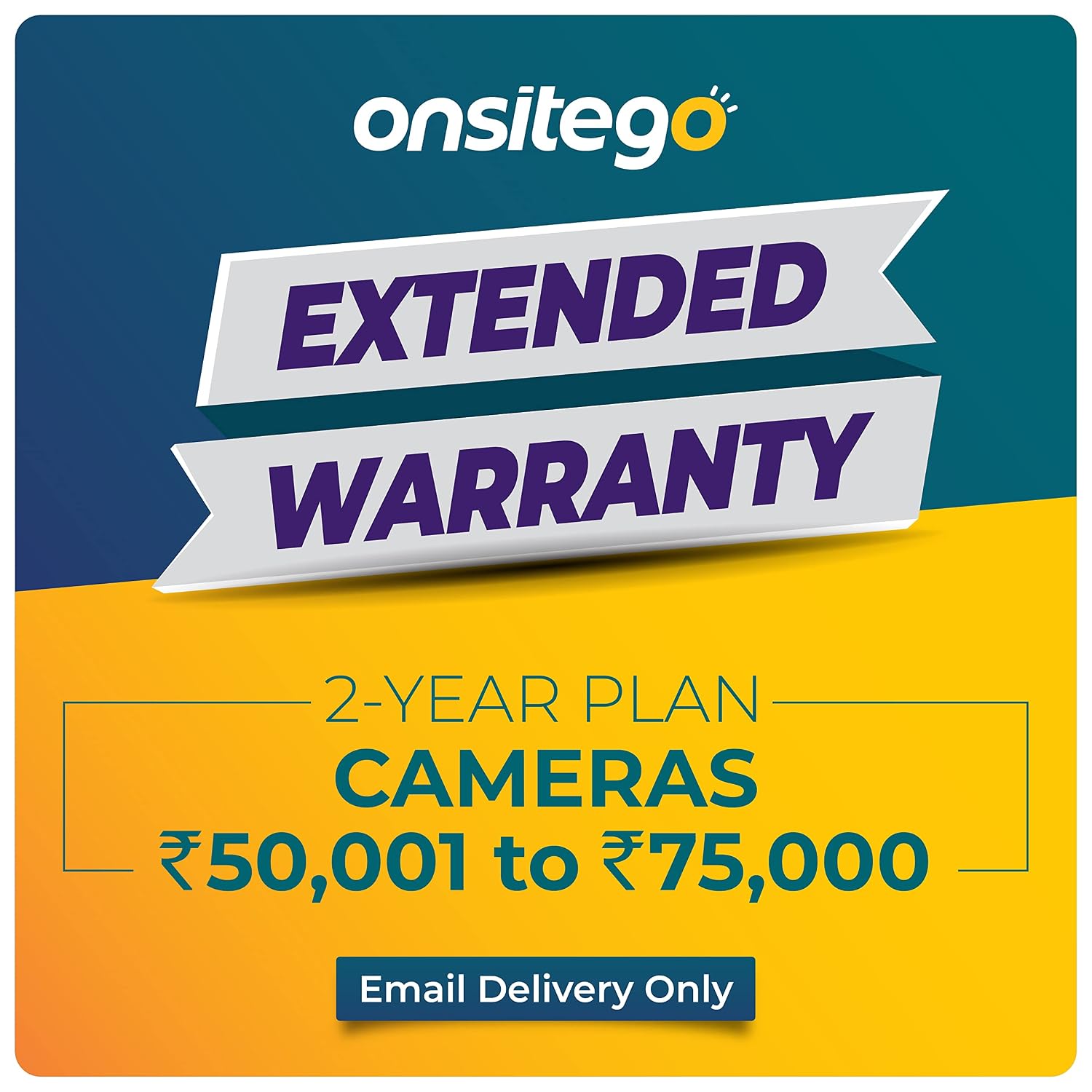 Onsitego 2 Years Extended Warranty for Cameras from Rs. 50001 to Rs. 75000 for B2B (Email Delivery in 2 Hours)