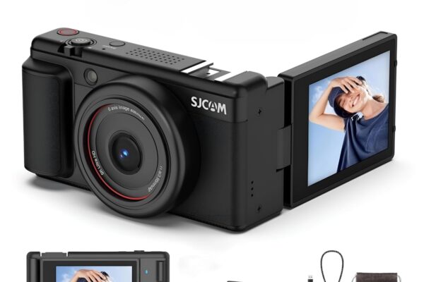 SJCAM ZV200 5K 80MP Flip Screen Digital Camera | 16X Digital Zoom, Sony Sensor with 6-Axis Gyro, 9 Preset Modes, 800 mAh Digital Point and Shoot Camera for Vlogging Beginners (Black)